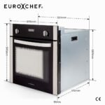 EuroChef 60cm Stainless Built-in 70L Grill 8 Function Fan Forced Electric Wall Oven - Image 15