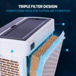 POLYCOOL 45L 125W Evaporative Air Cooler Portable Industrial Fan, Purifier, Humidifier, Remote Control - Image 7