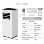 CARSON 2.05kW Portable Air Conditioner, with Fan & Dehumidifier Mode, Remote Control, 24hr Timer, Sleep Mode - Image 13