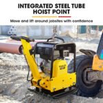 BAUMR-AG 185kg Reversible Vibratory Plate Compactor, Commercial 9HP 270cc, 500x700mm, Wheel Kit, for Sand Soil Gravel Asphalt (BCX-950) - Image 4