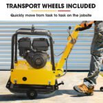 BAUMR-AG 185kg Reversible Vibratory Plate Compactor, Commercial 9HP 270cc, 500x700mm, Wheel Kit, for Sand Soil Gravel Asphalt (BCX-950) - Image 5