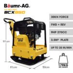 BAUMR-AG 185kg Reversible Vibratory Plate Compactor, Commercial 9HP 270cc, 500x700mm, Wheel Kit, for Sand Soil Gravel Asphalt (BCX-950) - Image 10