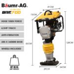 BAUMR-AG 77KG 285 x 345mm Tamping Rammer, 10kN 6.5hp, w/ Transport Wheel Kit, Compactor for Soil Sand Gravel Asphalt - BRM-700 - Image 2