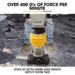 BAUMR-AG 77KG 285 x 345mm Tamping Rammer, 10kN 6.5hp, w/ Transport Wheel Kit, Compactor for Soil Sand Gravel Asphalt - BRM-700 - Image 5
