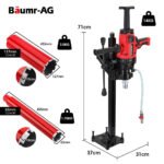 BAUMR-AG 2000W 160mm Handheld Core Drill w/Stand,63mm & 127mm Drill Bit Combo, for Concrete Coring Hole Drilling - Image 2