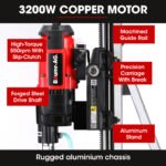 BAUMR-AG 3200W 300mm Wet/Dry Core Drill w/ Wheeled Rig Stand Combo, for Concrete Coring Hole Drilling - Image 4