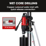 BAUMR-AG 3200W 300mm Wet/Dry Core Drill w/ Wheeled Rig Stand Combo, for Concrete Coring Hole Drilling - Image 6