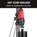 BAUMR-AG 3200W 300mm Wet/Dry Core Drill w/ Wheeled Rig Stand Combo, for Concrete Coring Hole Drilling - Image 7
