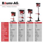 Baumr-AG DP15 600W 10" Pedestal Bench Drill Press, 12 Speeds, 16mm Chuck (DP15 II) - Image 2