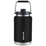 BAUMR-AG 3.8L Double Wall Insulated Stainless Steel Water Bottle, Drink Jug with Handle, Black