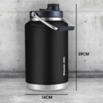 BAUMR-AG 3.8L Double Wall Insulated Stainless Steel Water Bottle, Drink Jug with Handle, Black - Image 2