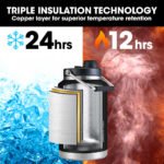 BAUMR-AG 3.8L Double Wall Insulated Stainless Steel Water Bottle, Drink Jug with Handle, Black - Image 3