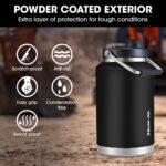 BAUMR-AG 3.8L Double Wall Insulated Stainless Steel Water Bottle, Drink Jug with Handle, Black - Image 5