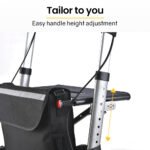 EQUIPMED Foldable Aluminium Walking Frame Rollator with Bag and Seat, Silver - Image 4