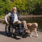 EQUIPMED Portable Folding Wheelchair 24 Inch 136kg Capacity Wheel Chair Retractable Armrests, Black - Image 4