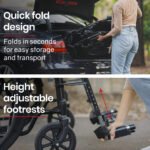 EQUIPMED Portable Folding Wheelchair 24 Inch 136kg Capacity Wheel Chair Retractable Armrests, Black - Image 9