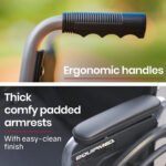 EQUIPMED 24 Inch Folding Wheelchair Lightweight Portable for Elderly and Disabled, Grey - Image 4