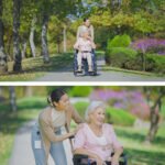 EQUIPMED Portable Wheelchair 24 Inch Folding Lightweight Wheel Chair,136kg Capacity Mobility. Blue - Image 3