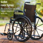 EQUIPMED Portable Wheelchair 24 Inch Folding Lightweight Wheel Chair,136kg Capacity Mobility. Blue - Image 8