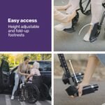 EQUIPMED 24 Inch Folding Wheelchair with Park Brakes, 136kg Capacity, 51cm Wide Seat, Black - Image 9