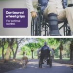 EQUIPMED 24 Inch Folding Wheelchair with Park Brakes, 136kg Capacity, 51cm Wide Seat, Black - Image 11