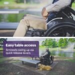 EQUIPMED 24 Inch Folding Wheelchair with Park Brakes, 136kg Capacity, 51cm Wide Seat, Black - Image 12