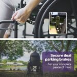 EQUIPMED 24 Inch Folding Wheelchair with Park Brakes, 136kg Capacity, 51cm Wide Seat, Black - Image 14