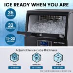 POLYCOOL Commercial Ice Maker Machine, up to 35kg/24hr, Timer & Self Cleaning Programs - Image 4