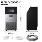 POLYCOOL Commercial Ice Maker Machine, up to 60kg/24hr, Timer & Self Cleaning Programs - Image 11