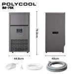 POLYCOOL Commercial Ice Maker Machine, up to 75kg/24hr, Timer & Self Cleaning Programs - Image 11