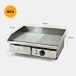 THERMOMATE Commercial Electric Griddle TH-G04, 2400W 55x35cm Half Ribbed Surface - Image 6