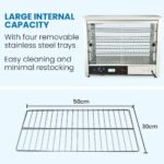 EUROCHEF Electric Food Warmer Display, 1000W, 4-Tier Stainless Steel - Image 9