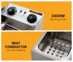 EuroChef Commercial Electric Deep Fryer Frying Basket Chip Cooker Fry Scoop - Image 3