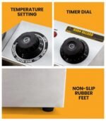 EuroChef Commercial Electric Deep Fryer Frying Basket Chip Cooker Fry Scoop - Image 6