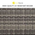 LONDON RATTAN 1 Seater Outdoor Corner Modular Lounge Chair, Grey - Image 4