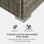 LONDON RATTAN Outdoor Wicker Coffee Table Patio Furniture 1 Piece, Grey - Image 2