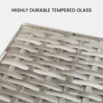 LONDON RATTAN Outdoor Wicker Coffee Table Patio Furniture 1 Piece, Grey - Image 4