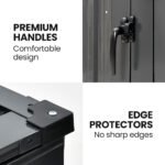 PLANTCRAFT Double Steel Wheelie Garbage Bin Storage Shed, Enclosure with 2 Opening Doors - Image 6