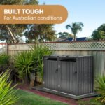 PLANTCRAFT Double Steel Wheelie Garbage Bin Storage Shed, Enclosure with 2 Opening Doors - Image 8