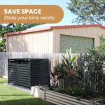 PlantCraft Double Wood Wheelie Bins Storage Shed, 2 Door Garbage Rubbish Bin Enclosure - Image 6