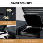 PlantCraft Triple Wood Wheelie Bins Storage Shed, 3 Door Garbage Rubbish Bin Enclosure - Image 8