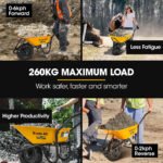 Baumr-AG 40V Battery Powered Wheelbarrow Motorised Electric, 80L Bucket Volume, 260kg Capacity - Image 4