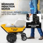 Baumr-AG 40V Battery Powered Wheelbarrow Motorised Electric, 100L Bucket Volume, 4 Wheel, 260kg Capacity - Image 3