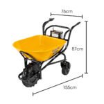 Baumr-AG 40V Battery Powered Wheelbarrow Motorised Electric, 100L Bucket Volume, 3 Wheel, 260KG, Lifting Bucket - Image 2