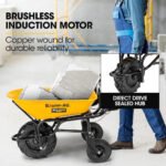Baumr-AG 40V Battery Powered Wheelbarrow Motorised Electric, 100L Bucket Volume, 3 Wheel, 260KG, Lifting Bucket - Image 3