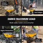 Baumr-AG 40V Battery Powered Wheelbarrow Motorised Electric, 100L Bucket Volume, 3 Wheel, 260KG, Lifting Bucket - Image 4