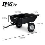 PlantCraft Poly Dump Cart, 272kg Load Heavy Duty Tipper Trailer, 16-inch Tyres, for Ride-on Lawn Mower Tractor, ATV, Quad Bike - Image 2