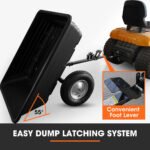 PlantCraft Poly Dump Cart, 272kg Load Heavy Duty Tipper Trailer, 16-inch Tyres, for Ride-on Lawn Mower Tractor, ATV, Quad Bike - Image 3