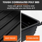 PlantCraft Poly Dump Cart, 272kg Load Heavy Duty Tipper Trailer, 16-inch Tyres, for Ride-on Lawn Mower Tractor, ATV, Quad Bike - Image 4