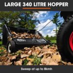 PlantCraft Lawn Sweeper 38" Wide, Tow Behind Leaf and Grass Clipping Collector, Universal Hitch for Ride on Mower, Garden Tractor - Image 4